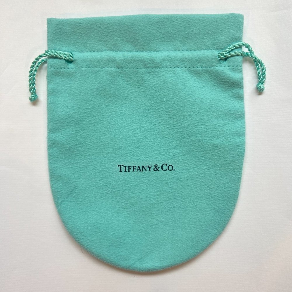 NEW Authentic Tiffany & Co Blue Suede Jewelry Pouch Size Large (1 piece)
